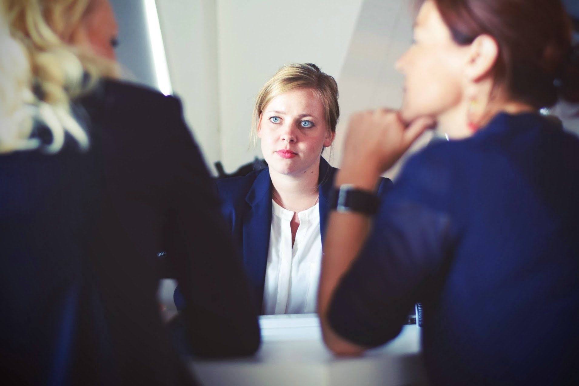 customer and lawyer having discussions
