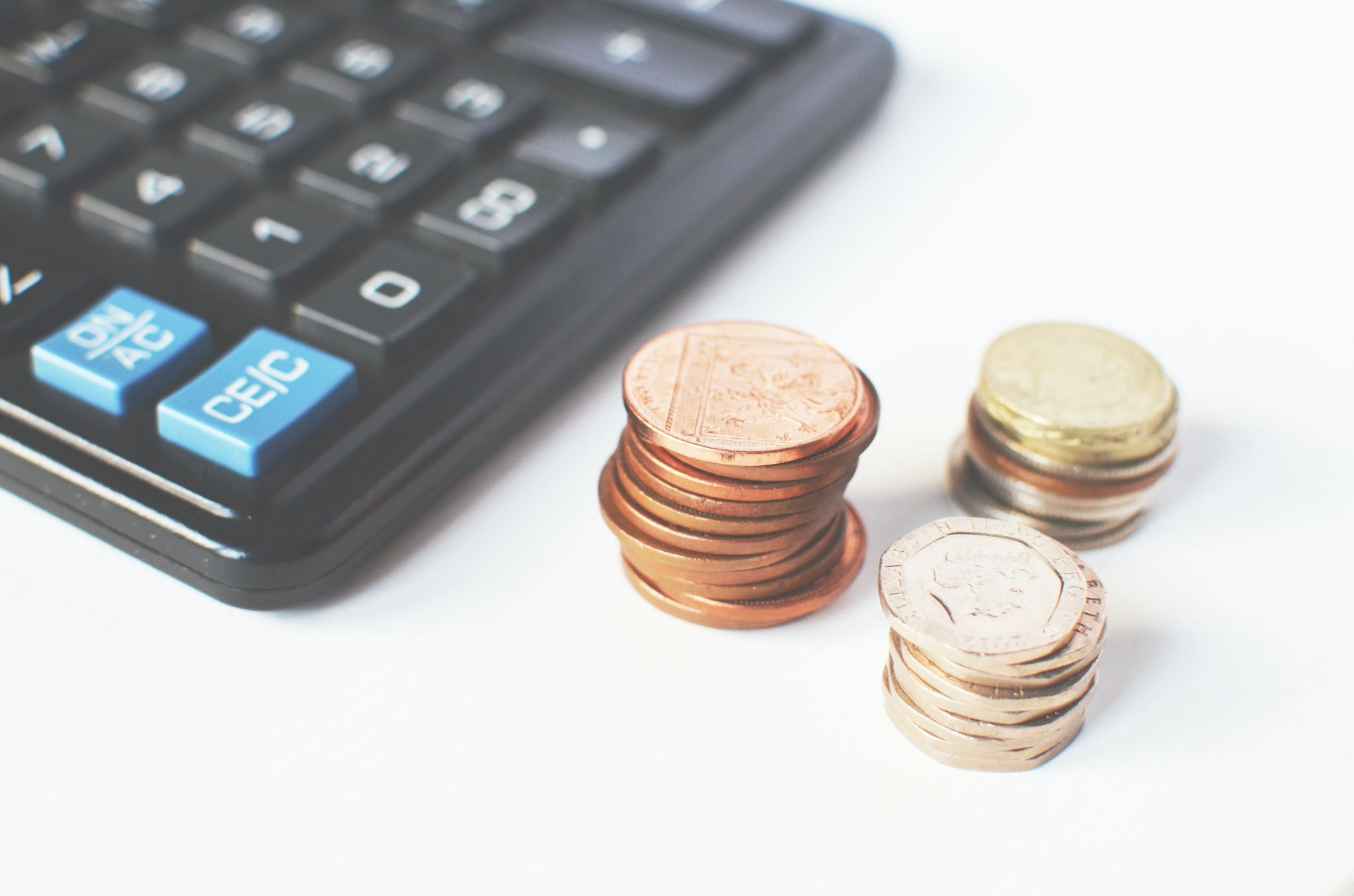 a photo of coins on the desk