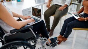 interview of woman in wheelchair