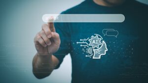 the person touching the virtual screen to use input commands ai